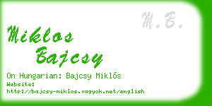 miklos bajcsy business card